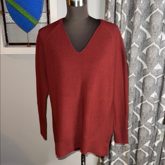 Athleta Hanover V Neck Rib Knit Sweater - Picture 1 of 6